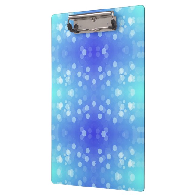 Pranchetas clipboard featuring a blue and teal bokeh pattern  (Esquerda)
