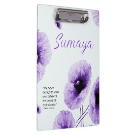 Pranchetas Clipboard Floral Violet Elegante Personalizável