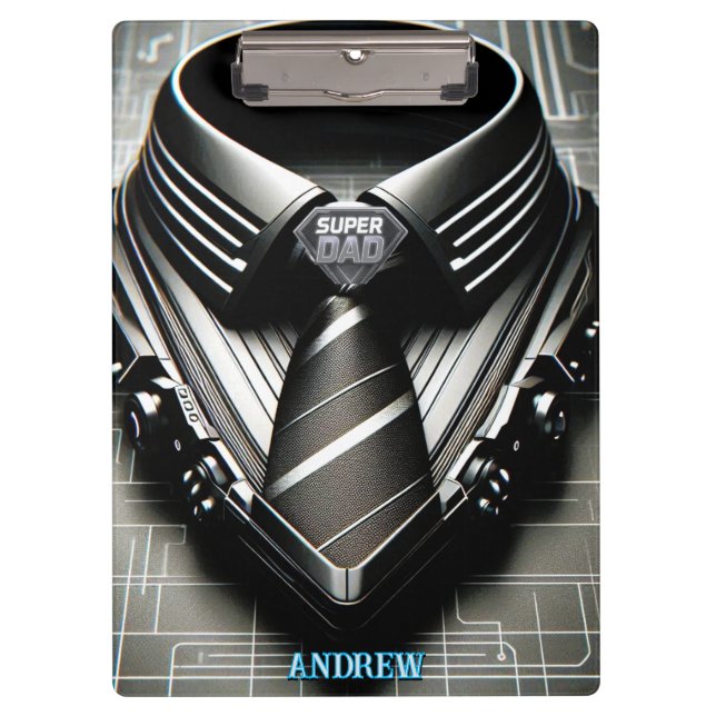 Pranchetas Clipboard necktie 4D da Elegância para ele e Pai (Frente)