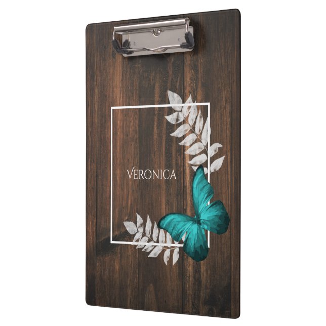 Pranchetas Clipboard Rustic Teal Butterfly (Esquerda)
