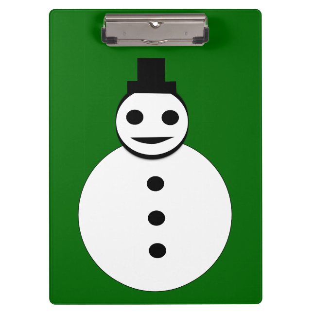 Pranchetas Clipboard Snowman de Natal Sorrindo (Frente)