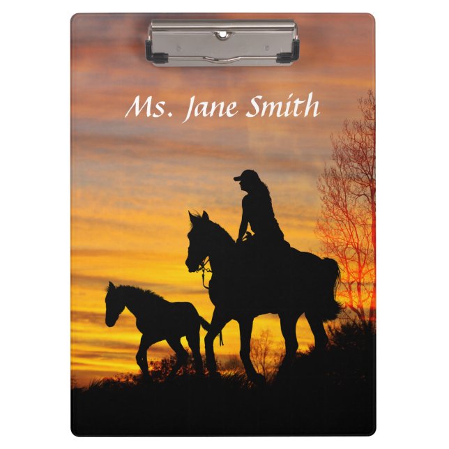 Pranchetas Clipboard Sunset Horseback (Frente)