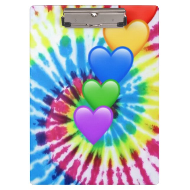 Pranchetas Clipboard Tie Dye Hearts (Frente)