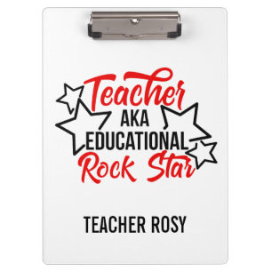 Pranchetas Clipboards de Professores Pretos para Estrela de R