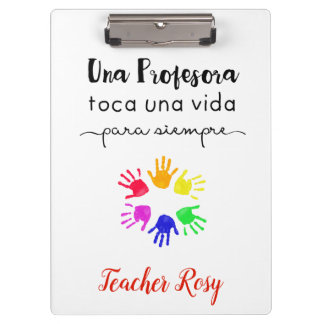 Pranchetas Clipboards personalizadas de professores (Espanhol