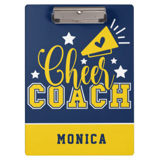 Pranchetas Coach Branco Personalizado Azul e Amarelo