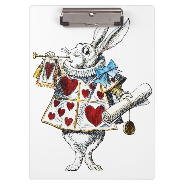 Pranchetas Coelho Branco Alice Wonderland Hearts (Frente)