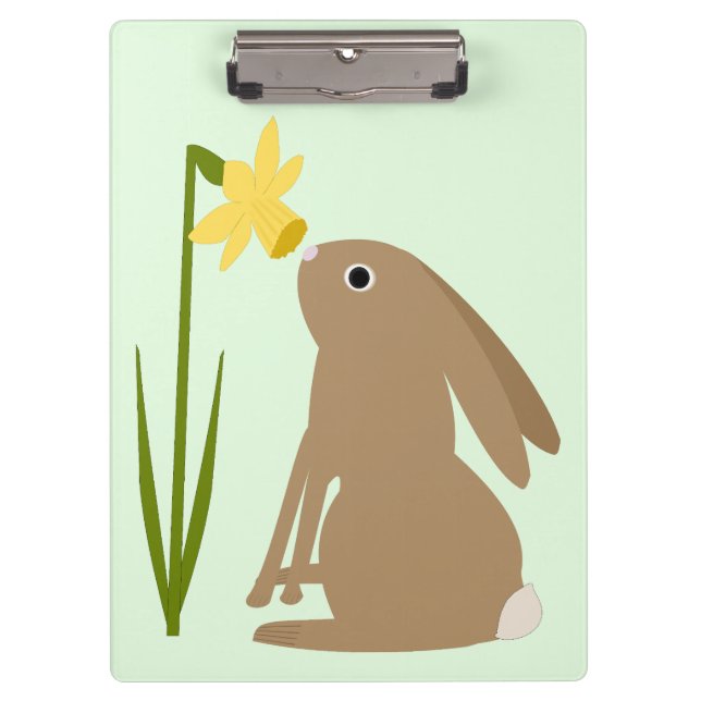 Pranchetas Coelho Coelho da Páscoa e flor de Daffodilo (Frente)