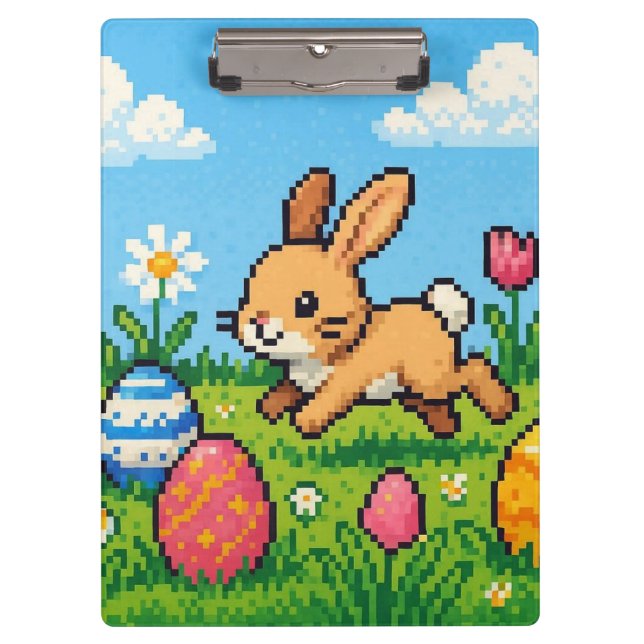 Pranchetas coelho de Páscoa fofo de 8 bits (Frente)