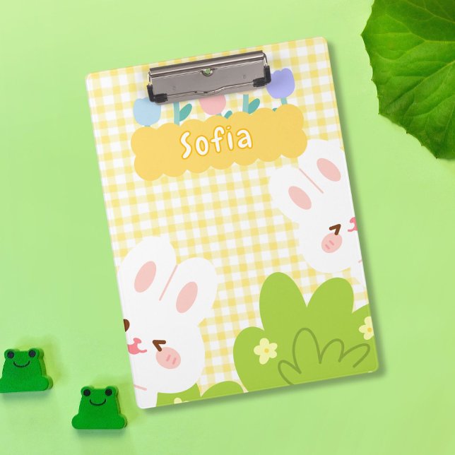 Pranchetas Coelho Kawaii Fofo Flores Pastel de Primavera (Criador carregado)