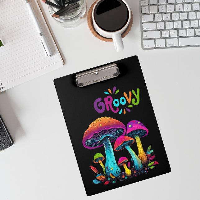 Pranchetas Cogumelos Psicodélicos Coloridos- (Colorful Psychedelic Mushrooms- Clipboard)