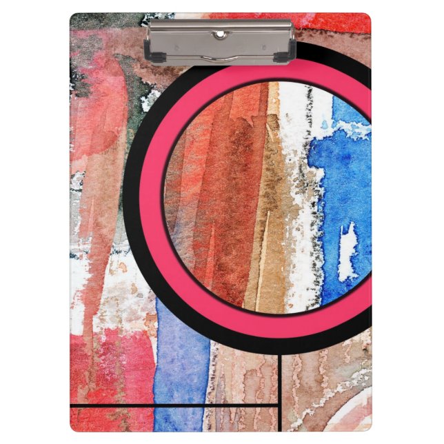 Pranchetas colagem da arte abstracta, meios mistos e aguarela (Frente)