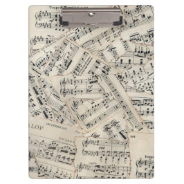 Pranchetas Colagem de Papel de Música da Folha de Vintagem