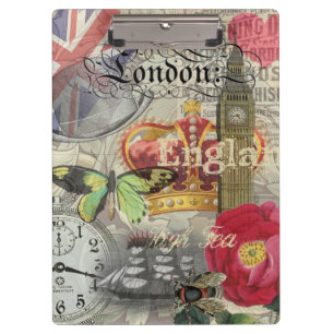 Pranchetas Colagem de Viagens vintage da Inglaterra