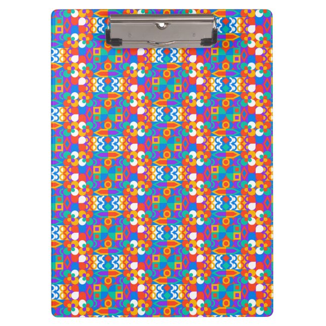 Pranchetas Colorful clipboard with a vibrant geometric  (Frente)
