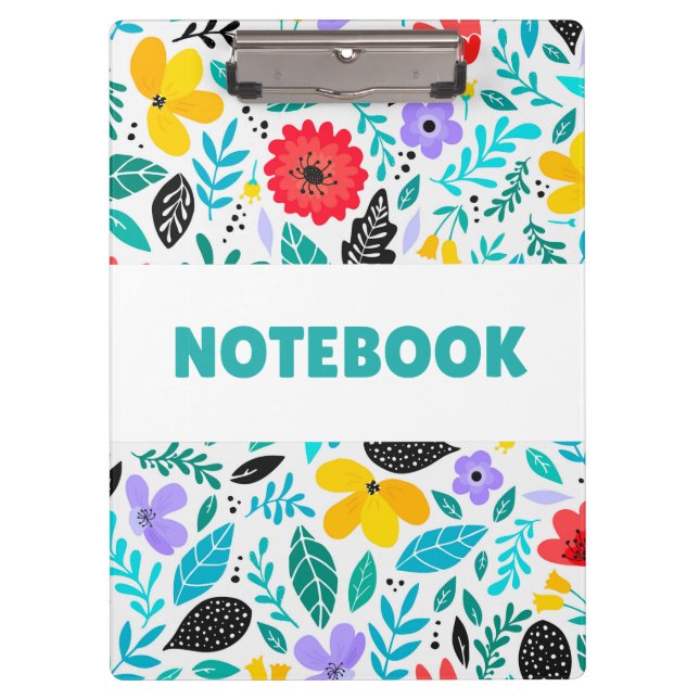 Pranchetas Colorful Floral Notebook – Minimalist Flower  (Frente)