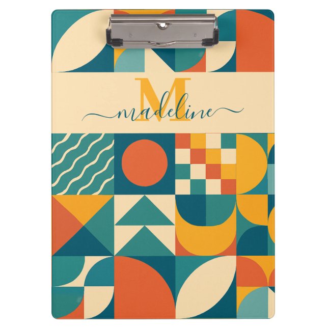 Pranchetas Colorida Geométrica Retroativa Personalizada (Frente)