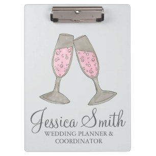 Pranchetas Coordenador de Planner de Casamento de Vidro de Ch