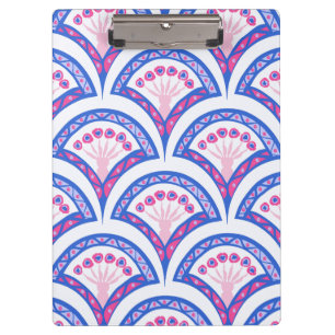 Pranchetas cor damasco floral azul