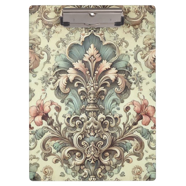 Pranchetas Cor damasco Floral Victoriana (Frente)