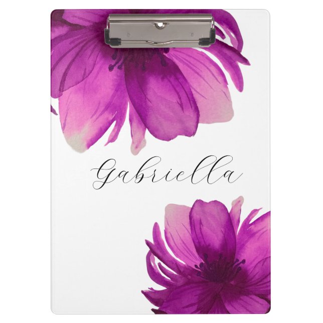 Pranchetas Cor de Água Botânica Rosa Personalizada (Frente)