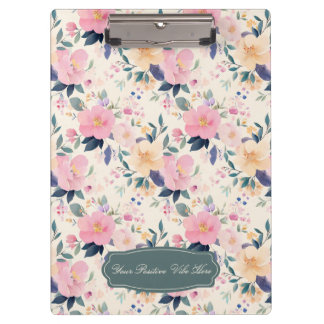 Pranchetas Cor de Água do Pastel Floral Elegante de Blush & B