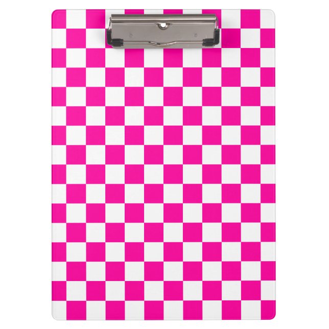 Pranchetas Cor-de-rosa e branco-neon verificados (Frente)