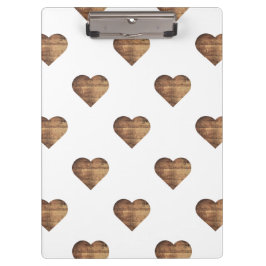 Pranchetas Corações de Madeira Marrom-Russo Simétrico Grande