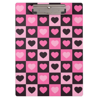 Pranchetas Corações rosa claro rosa quente burgundy Xadrez