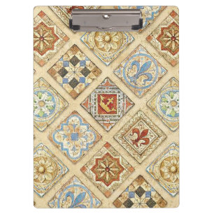 Pranchetas Coroa de Azulejos Cerâmicos Medieval Fleur De Lis