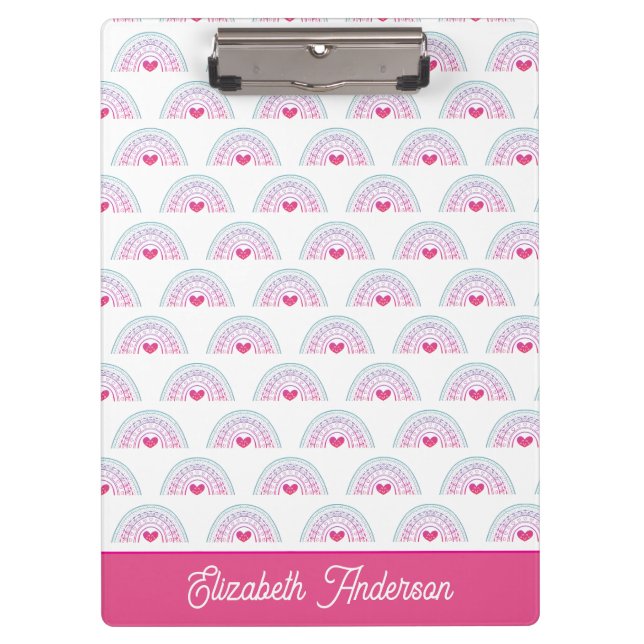 Pranchetas Corte Rosa Boho Arco-Íris Feminino (Frente)