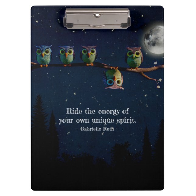 Pranchetas Coruja Diferente da Colagem de Cotação Única (Frente)