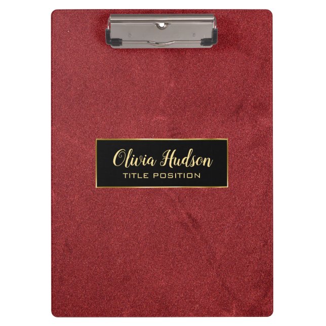 Pranchetas Couro vermelho simples (Frente)