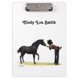 Pranchetas Cowgirl Pinup With Horse Clipboard