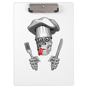 Pranchetas Crânio do cozinheiro chefe: Faca e forquilha