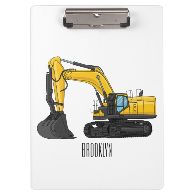 Pranchetas Crawler excavator cartoon illustration (Frente)
