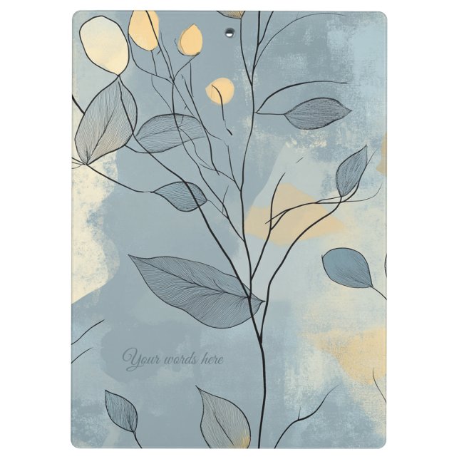 Pranchetas Create Your Own Deep Blue Floral Minimalist (Verso)