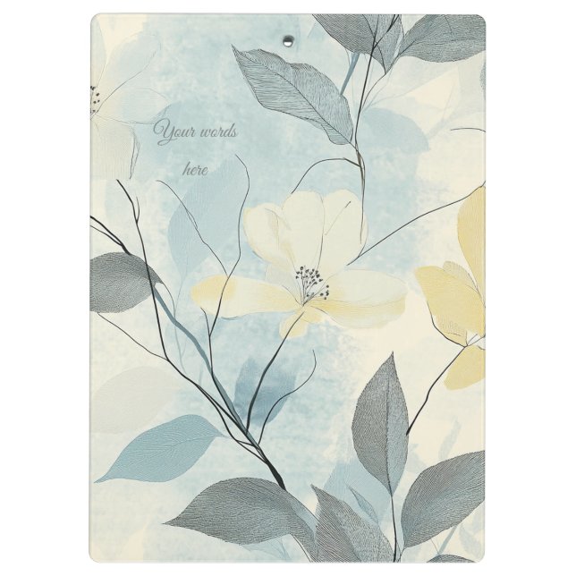 Pranchetas Create Your Own Soft Yellow Flowers Minimalist (Verso)