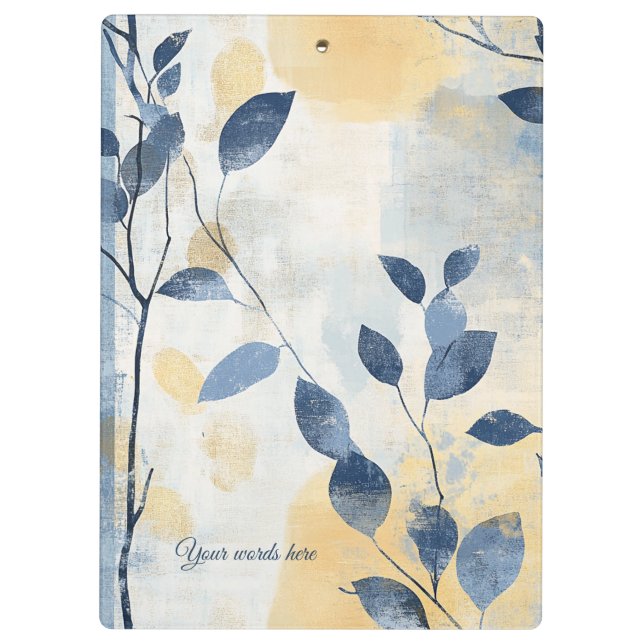 Pranchetas Create Your Own Sunny Blue Leaves Minimalist (Verso)