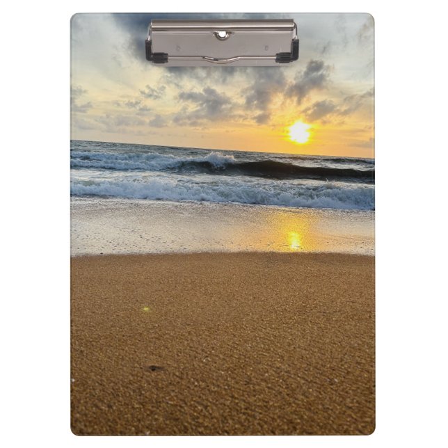 Pranchetas Crie a sua foto: nascer do sol da praia simples (Frente)
