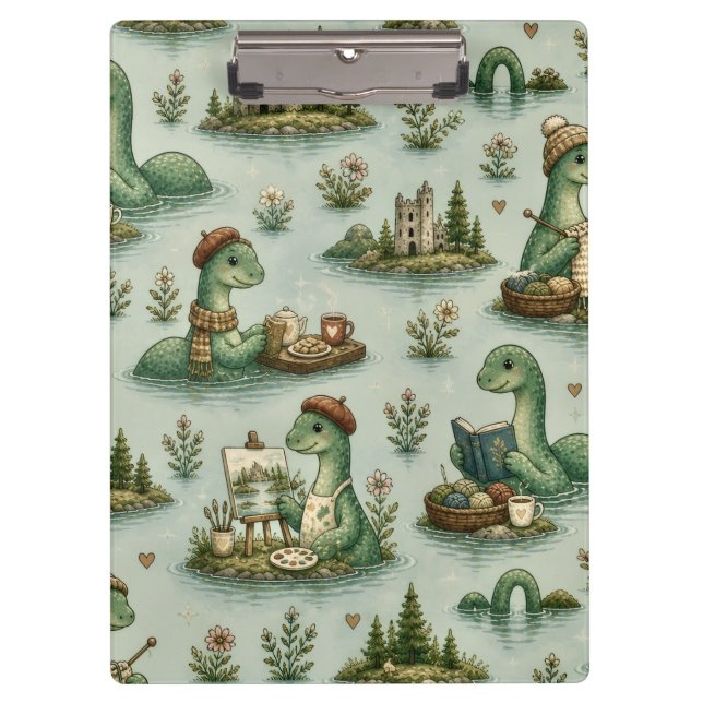 Pranchetas Criptídeos Aconchegantes Nessie Monstro do Lago Ne (Frente)