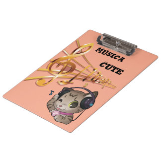 Pranchetas Cuaderno de música cute anime gato