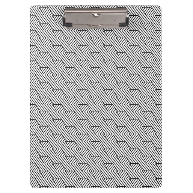 Pranchetas Cubo de Linha de Padrão Preto Geometria Simples (Frente)