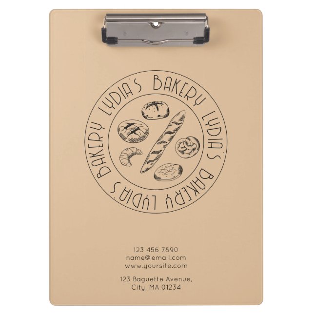 Pranchetas Custom Bakery Logo Clipboard (Frente)