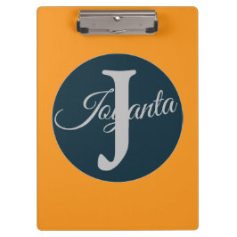 Pranchetas Custom  orange greay blue Monogram Elegant