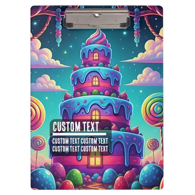 Pranchetas Custom Text Sweet Dreams Cake Art Whimsical Purple (Frente)