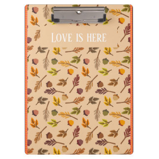 Pranchetas Custom text Trendy autumn background orange frames