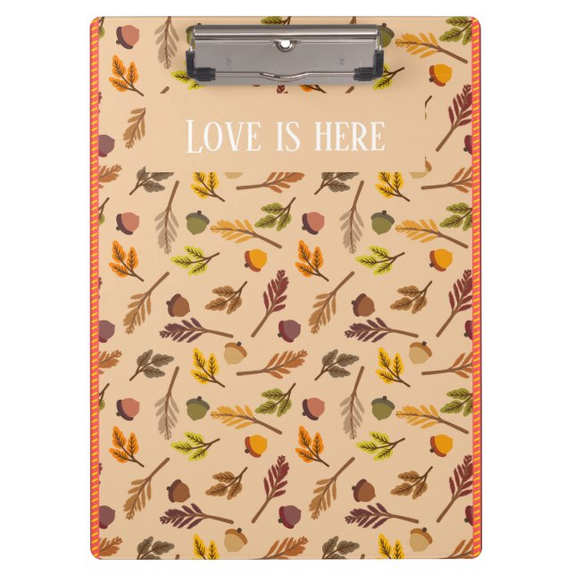 Pranchetas Custom text Trendy autumn background orange frames (Frente)