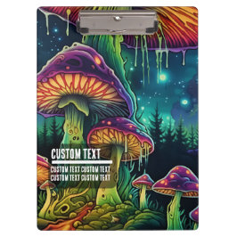 Pranchetas Custom Text Trippy Mushroom Forest Fantasy Art