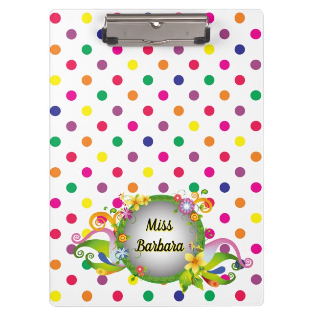 Pranchetas Customize Colorful Dots (Frente)